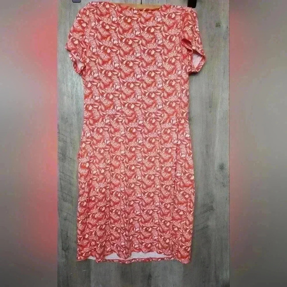 Boden Pheobe Jersey Dress Orange Sunset Jungle Bloom Size 8P Women's - Picture 11 of 13